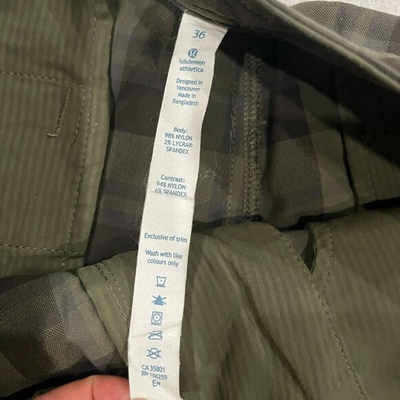 [36]Lululemon Kahuna Plaid Green and Brown Shorts - Picture 7 of 9